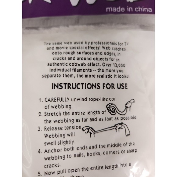 Lot of 3 bags of stretch spider web with spiders from Fun World super stretch - Picture 5 of 5